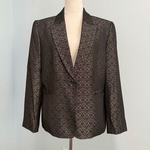 Tahari ASL Luxe‎ Petite Steel Black Luxe Jerry Jacket Size 16p